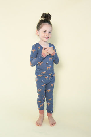 Blue Moose Bamboo Long Sleeve Loungewear Set - Charlie Rae - 6-12 Months - Baby & Toddler Sleepwear - Angel Dear