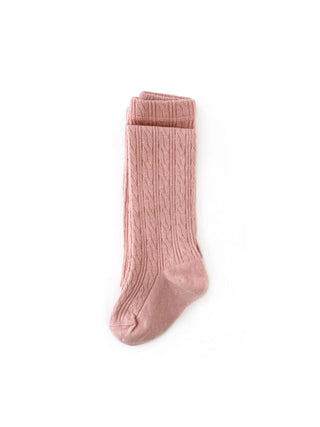 Blush Pink | Cable Knit Tights | Babies Toddlers & Children - Charlie Rae - 0-6 Months - Little Stocking Co.