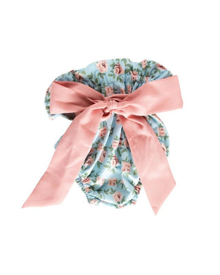 Brandi Bow Front High-Waist Bloomers - Blue & Pink Floral - Charlie Rae - 0-3 Months - Baby & Toddler Bottoms - Bailey's Blossoms