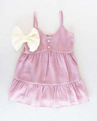 Brooklyn Sun Dress - Pink with White Dots - Charlie Rae - 0-3 Months - Baby & Toddler Dresses - Bailey's Blossoms
