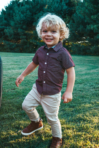 Brooks Maroon Button-up - Charlie Rae - 2T - Baby & Toddler Tops - Toby Boys