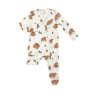 Brown Bear Bamboo 2 Way Zipper Footie - Charlie Rae - Newborn - Baby & Toddler Sleepwear - Angel Dear