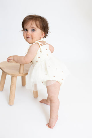 Cashew Polka Dot- Tutu Bubble - Charlie Rae - 0-6 Months - Baby & Toddler Dresses - Angel Dear