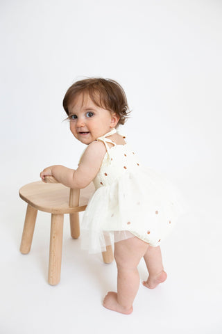 Cashew Polka Dot- Tutu Bubble - Charlie Rae - 0-6 Months - Baby & Toddler Dresses - Angel Dear