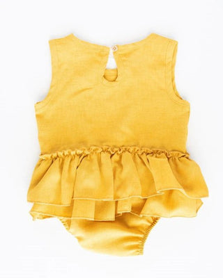 Clare Ruffle Bubble Romper- Mango - Charlie Rae - 0-3 Months - Baby One-Pieces - Bailey's Blossoms