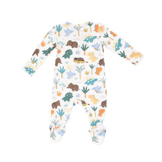 Cute Dino- Bamboo 2-Way Zipper Footie - Charlie Rae - Newborn - Baby & Toddler Sleepwear - Angel Dear