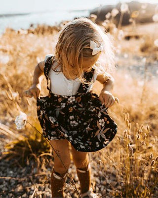 Daphne Suspender Skirt - Black Floral - Charlie Rae - 0-3 Months - Baby & Toddler Bottoms - Bailey's Blossoms