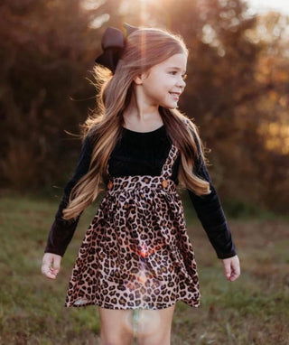 Daphne Suspender Skirt- Leopard - Charlie Rae - 0-3 Months - Baby & Toddler Bottoms - Bailey's Blossoms