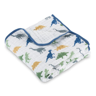 Dinosaur Rawr-Some Muslin Baby Quilt - Charlie Rae - Swaddling & Receiving Blankets - LollyBanks