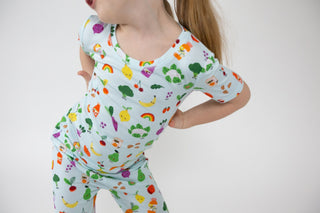 Eat The Rainbow- Short Sleeve Bamboo Loungewear Set - Charlie Rae - 6-12 Months - Baby & Toddler Sleepwear - Angel Dear