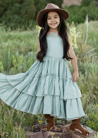 Evony Dress in Ice Blue - Toddler - Charlie Rae - 2T - Joyfolie