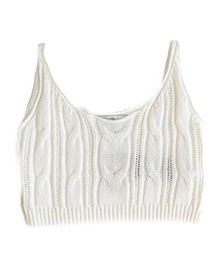 Ezra Cable Knit Tank - Ivory - Charlie Rae - 9-12 Months - Bailey's Blossoms