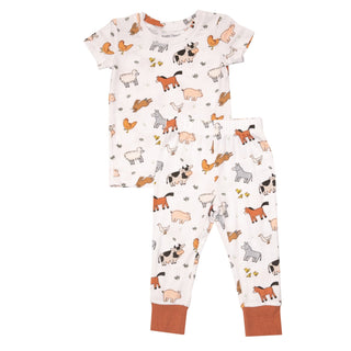 Farmyard Babies- Bamboo Short Sleeve Loungewear Set - Charlie Rae - 6-12 Months - Baby & Toddler Sleepwear - Angel Dear