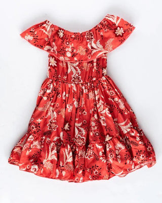 Fiona Flutter Sleeve Mini Dress - Coral Floral - Charlie Rae - 0-3 Months - Baby & Toddler Dresses - Bailey's Blossoms