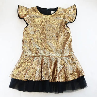 Gwenie Ruffle Sleeve Sequin Dress - Charlie Rae - 2T - Baby & Toddler Dresses - doe a dear