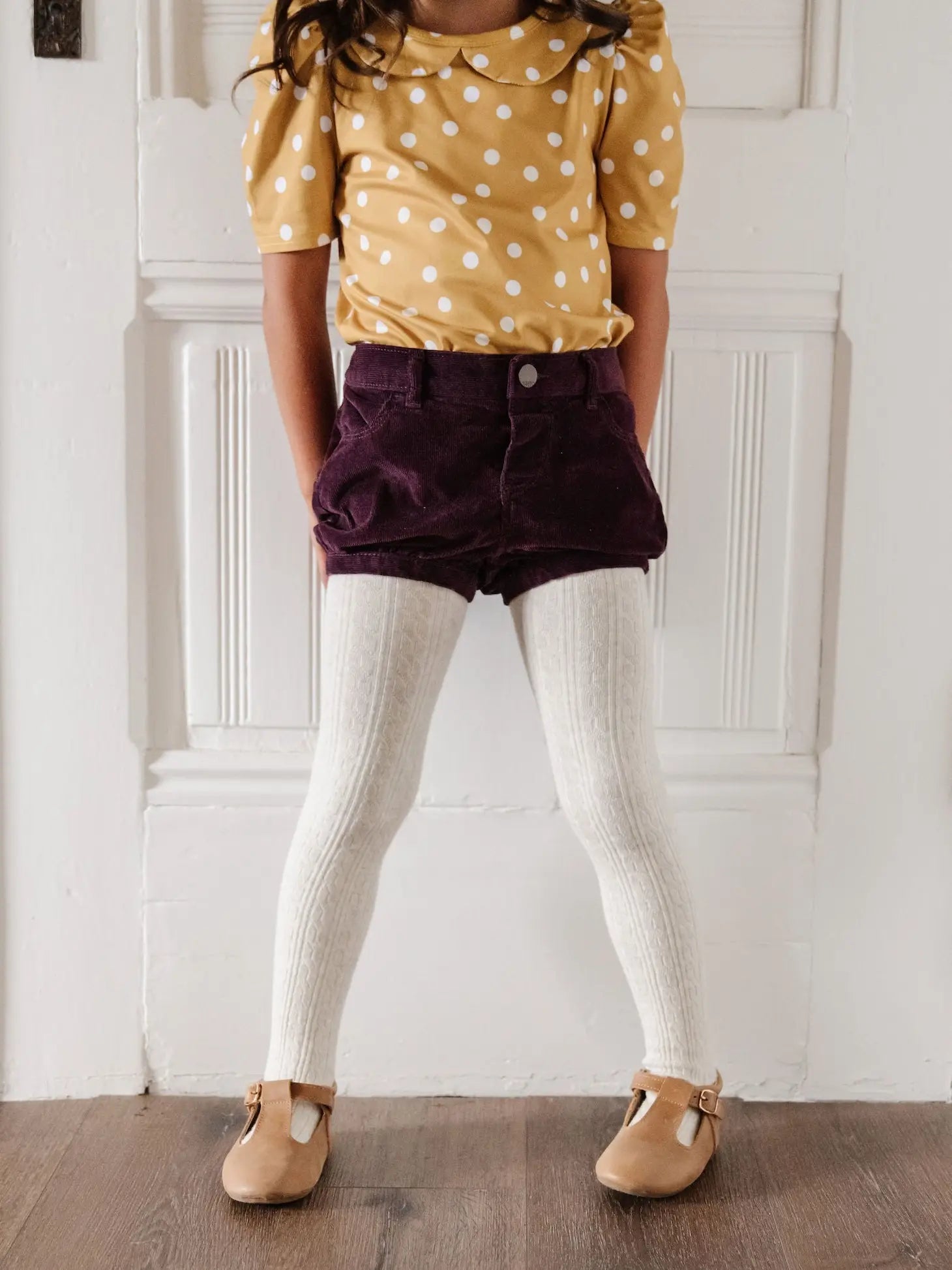 Heathered Ivory | Cable Knit Tights | Babies Toddlers & Girls