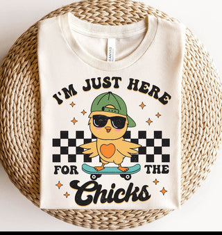I'm Just Here For The Chicks- Toddler Tee - Charlie Rae - 2T - Boys Tops- 100 - Charlie Rae