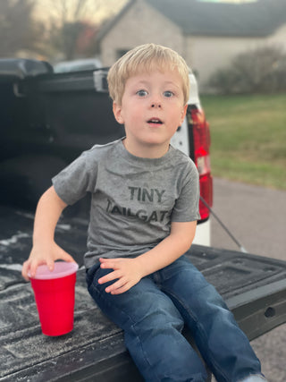 Tiny Tailgater | Boy's Tee | Gray and Black