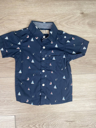 Jackson Sailboat Button-up- Little Boys - Charlie Rae - 2T - Baby & Toddler Tops - Toby Boys