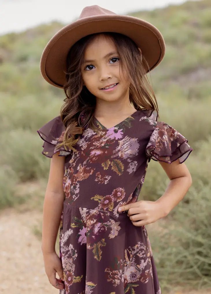 Girl s Jen Dress in Plum Ikat Toddler Charlie Rae