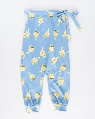 Katherine Tie-Strap Bubble Jumpsuit- Cloudy Blue Begonia - Charlie Rae - 0-3 Months - Baby One-Pieces - Bailey's Blossoms