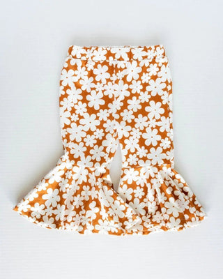 Keely Pleated Exaggerated Bell Bottoms - Flower Child - Charlie Rae - 0-3 Months - Baby & Toddler Bottoms - Bailey's Blossoms