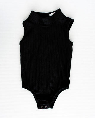 Kenli High Neck Ribbed Leotard - Black - Charlie Rae - 0-3 Months - Baby One-Pieces - Bailey's Blossoms