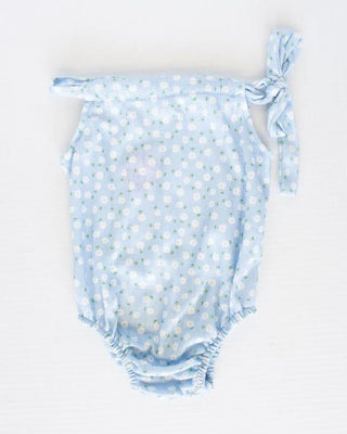 Kimora Tie-Strap Bubble Romper - Periwinkle Blue Petunias - Charlie Rae - 0-3 Months - Baby & Toddler Outfits - Bailey's Blossoms