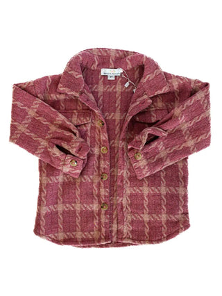 Kinsley Shirt Jacket - Charlie Rae - Pink Plaid Twill - Baby & Toddler Outerwear - Bailey's Blossoms