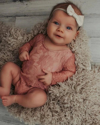 Lana Lace Leotard - Mauve - Charlie Rae - 0-3 Months - Baby One-Pieces - Bailey's Blossoms