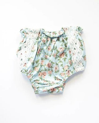 Leana Lace Front Bloomers - Blue & Pink Floral - Charlie Rae - 0-3 Months - Baby & Toddler Bottoms - Bailey's Blossoms