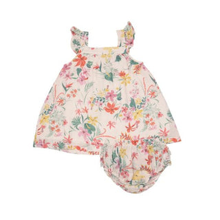 Leilani Floral- Sundress & Diaper Cover - Charlie Rae - 6-12 Months - Angel Dear