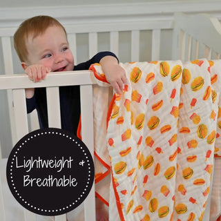 Let's Ketchup Muslin Quilt - Charlie Rae - Swaddling & Receiving Blankets - LollyBanks