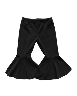 Lina Pleated Velour Bell Bottoms - Black - Charlie Rae - 0-3 Months - Baby & Toddler Bottoms - Bailey's Blossoms