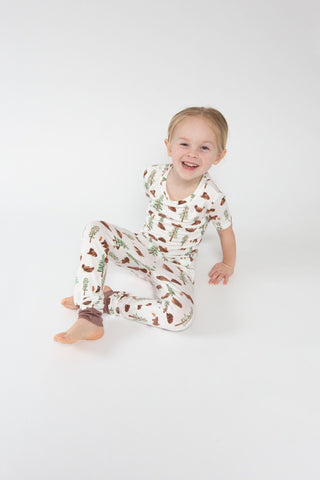Little Bears- Bamboo Short Sleeve Loungewear Set - Charlie Rae - 6-12 Months - Baby & Toddler Sleepwear - Angel Dear