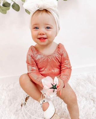 Livee Long Sleeve Leotard - Time-to-Shine Rose - Charlie Rae - 0-3 Months - Baby One-Pieces - Bailey's Blossoms