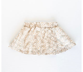 Macee Mini Skater Skirt- Gray Floral - Charlie Rae - 0-3 Months - Baby & Toddler Bottoms - Bailey's Blossoms