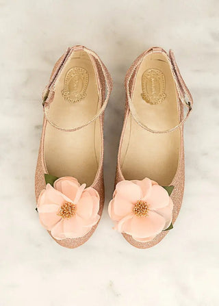 Marais Flat in Rose Gold- Toddler & Youth - Charlie Rae - 8T - Shoes - Joyfolie