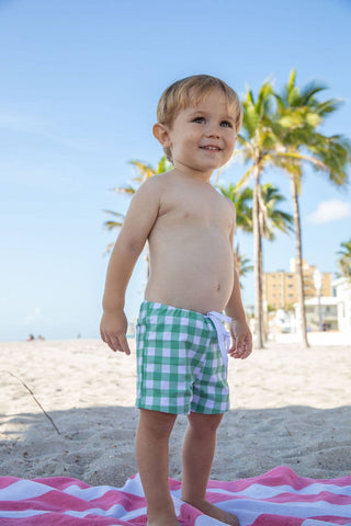 Moss Palazzo Bay Swim Shorts - Charlie Rae - 6 Months - Baby & Toddler Swimwear - Blueberry Bay