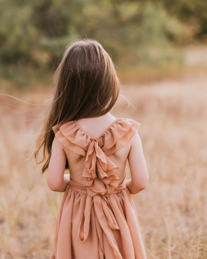 Nellie | Bailey's Blossoms | Ruffle Maxi Dress | Mocha – Charlie Rae