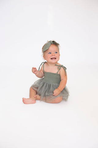 Oil Green- Tutu Bubble - Charlie Rae - 0-6 Months - Baby & Toddler Dresses - Angel Dear