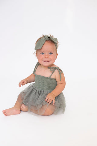 Oil Green- Tutu Bubble - Charlie Rae - 0-6 Months - Baby & Toddler Dresses - Angel Dear
