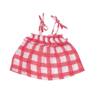 Painted Gingham Red- Ruffle Top & Bloomer - Charlie Rae - 3-6 Months - Baby & Toddler Outfits - Angel Dear