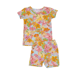 Paisley Floral- Bamboo Loungewear Short Set - Charlie Rae - 6-12 Months - Baby & Toddler Sleepwear - Angel Dear