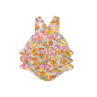 Paisley Floral- Ruffle Sunsuit - Charlie Rae - 0-3 Months - Baby One-Pieces - Angel Dear