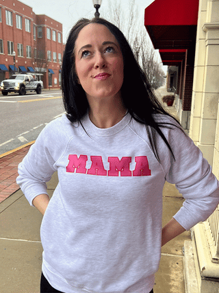 Pink Mama Sweatshirt- Women's Sweatshirt - Charlie Rae - Small - Mom Tops- 291 - Charlie Rae