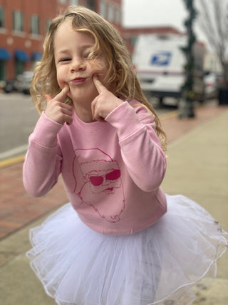 Pink Santa Toddler Sweatshirt - Charlie Rae - 2T - Baby & Toddler Tops - Charlie Rae