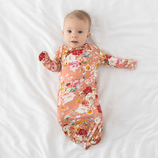 Posh Peanut - Celia - Basic Knotted Gown - Charlie Rae - 0-3 Months - Baby One-Pieces - Posh Peanut