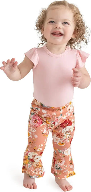 Posh Peanut - Celia - Ruffled Cap Sleeve Bodysuit & Bell Bottom Set - Charlie Rae - 3-6 Months - Baby & Toddler Outfits - Posh Peanut