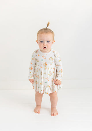 Posh Peanut - Clemence - Long Sleeve Ruffled Bodysuit Dress - Charlie Rae - 0-3 Months - Baby & Toddler Dresses - Posh Peanut